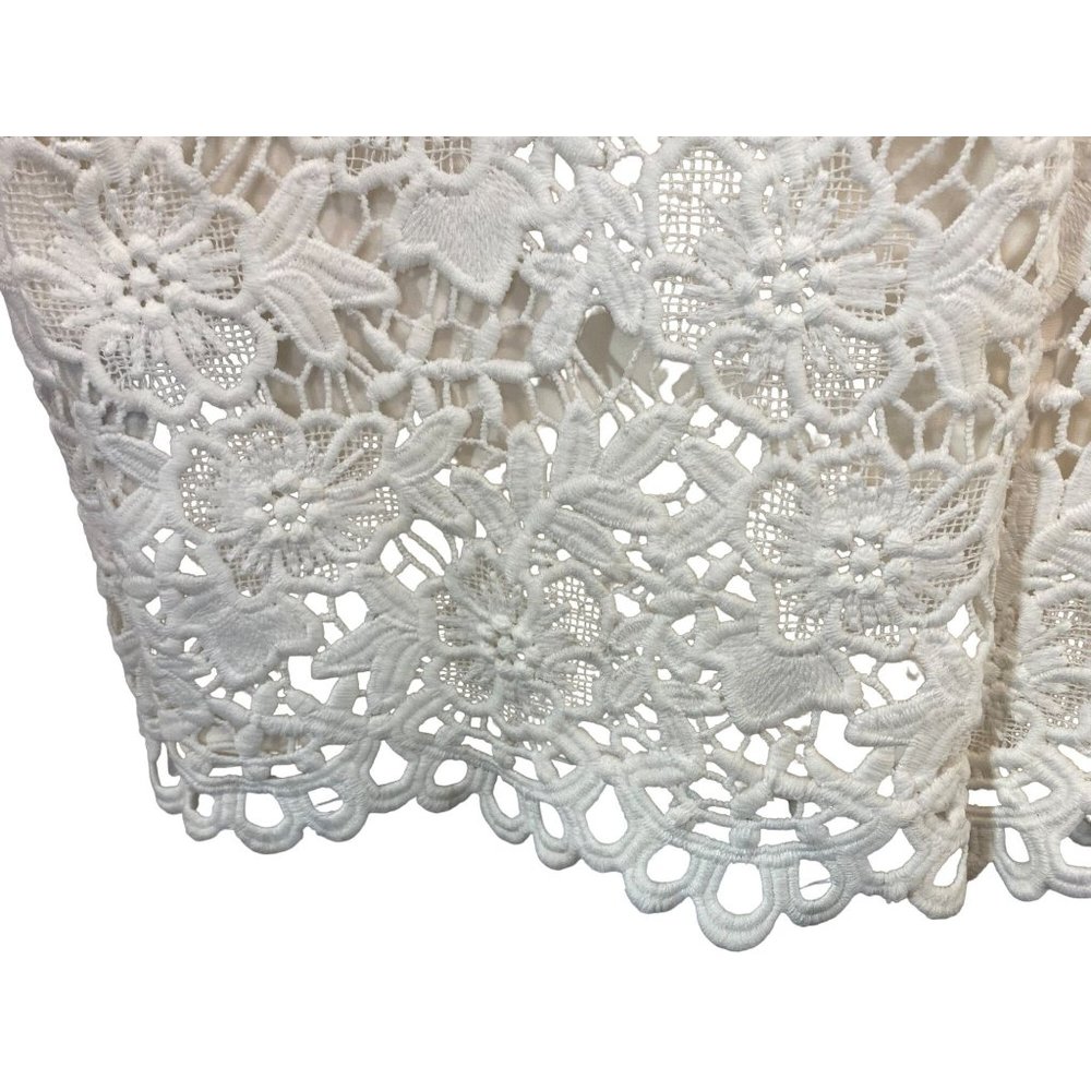 Vintage Lauren Ralph Lauren Dress Size 2 White Embroidery Lined Bodycon Wedding - Picture 9 of 14